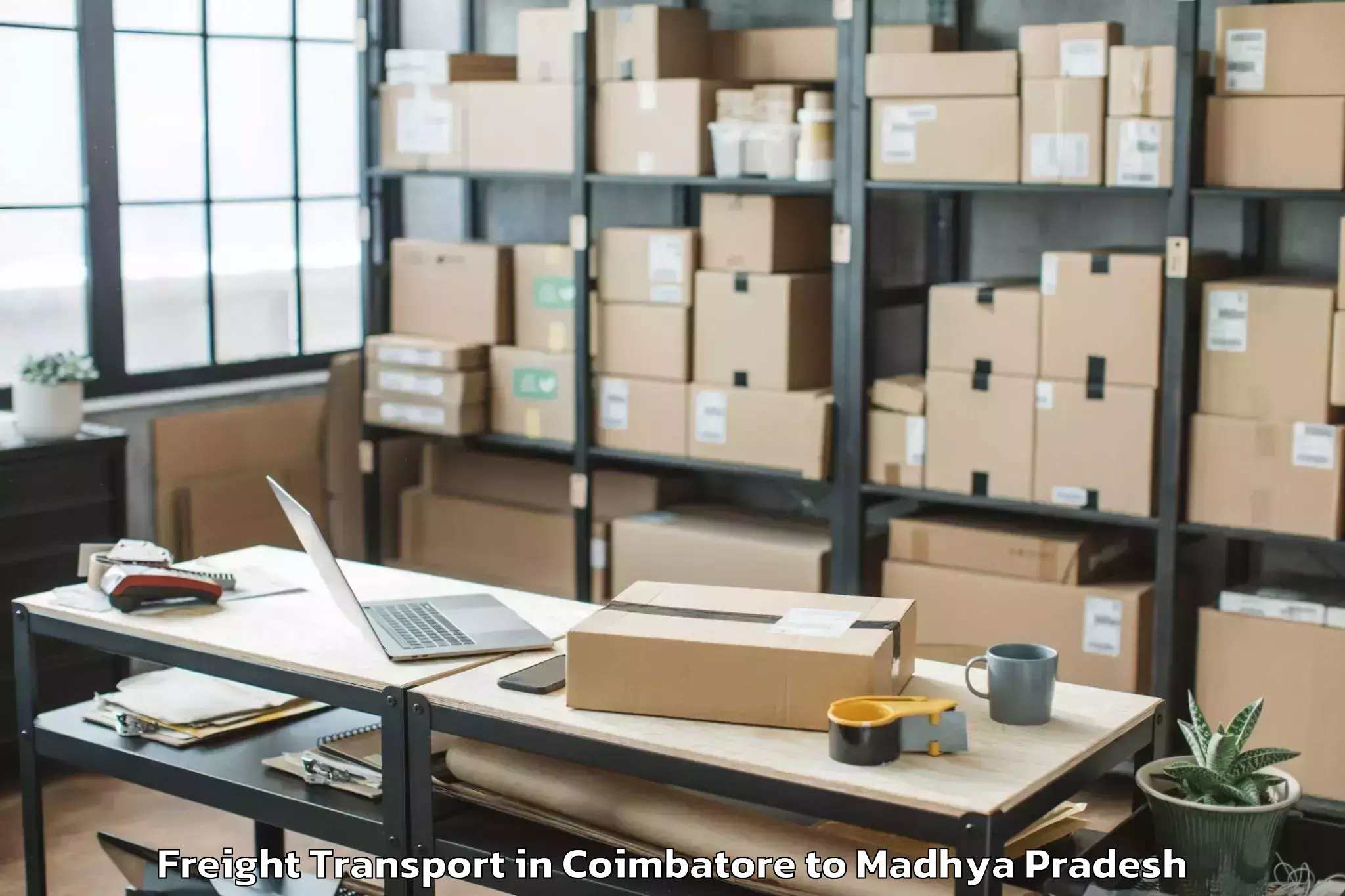 Book Your Coimbatore to Porsa Freight Transport Today